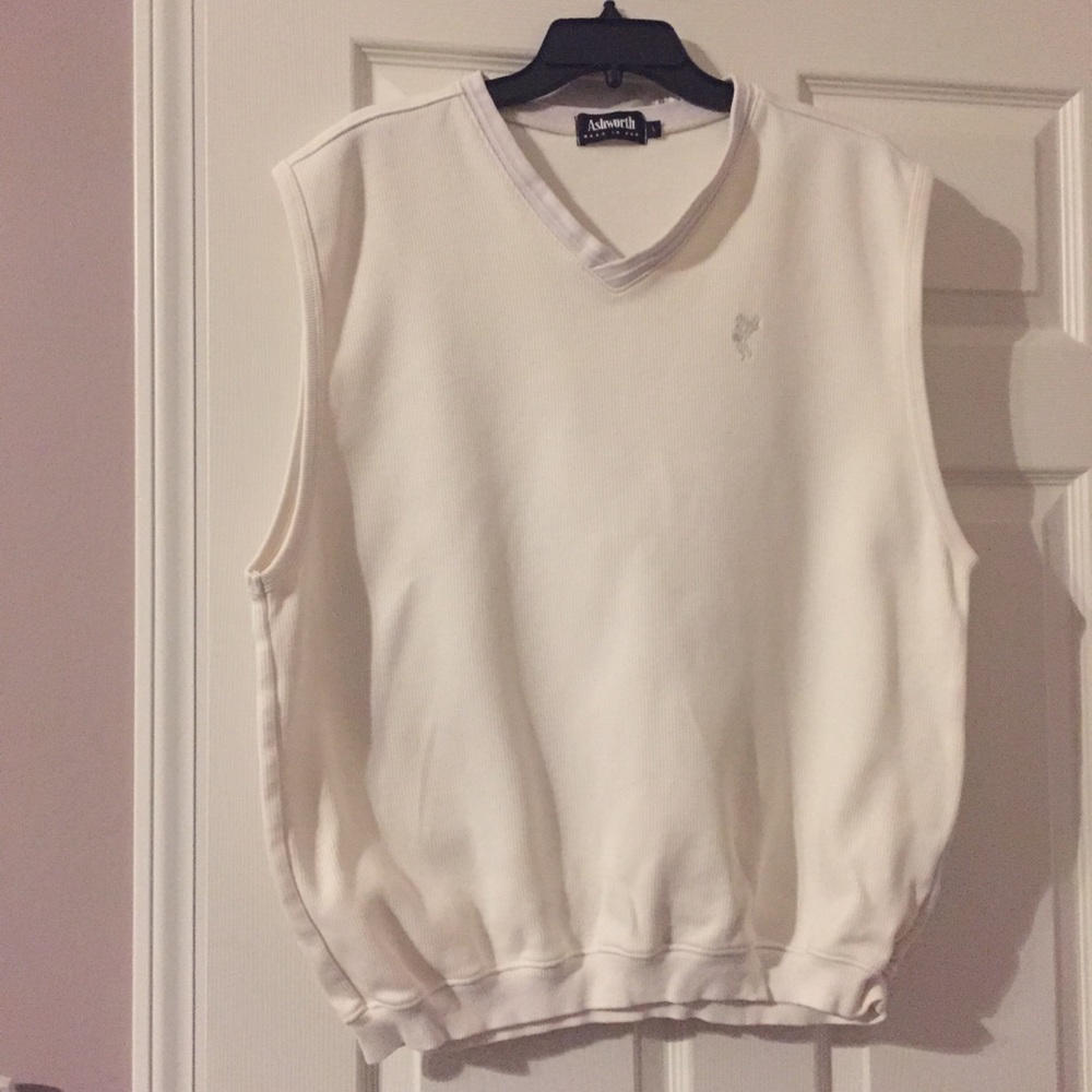 Ashworth White Golf Vest Size Large